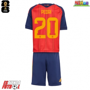 España Pedri Gonzalez #20 Primera Equipación Niños Mundial 2026 Manga Corta (+ Pantalones cortos)